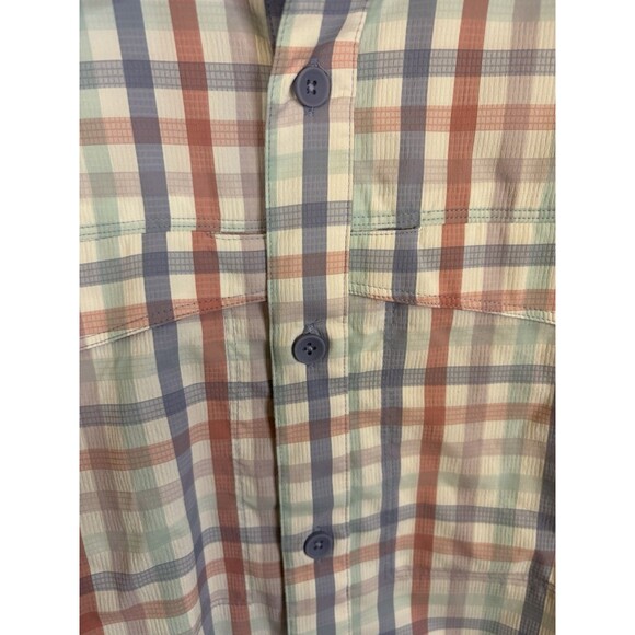 COOLIBAR Nassau Fishing Shirt Men Large Pastel Gingham Button Up UPF 50+ - Picture 5 of 16
